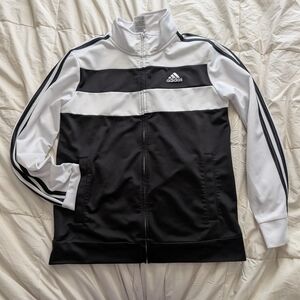 Adidas Men's Black and White Track Jacket